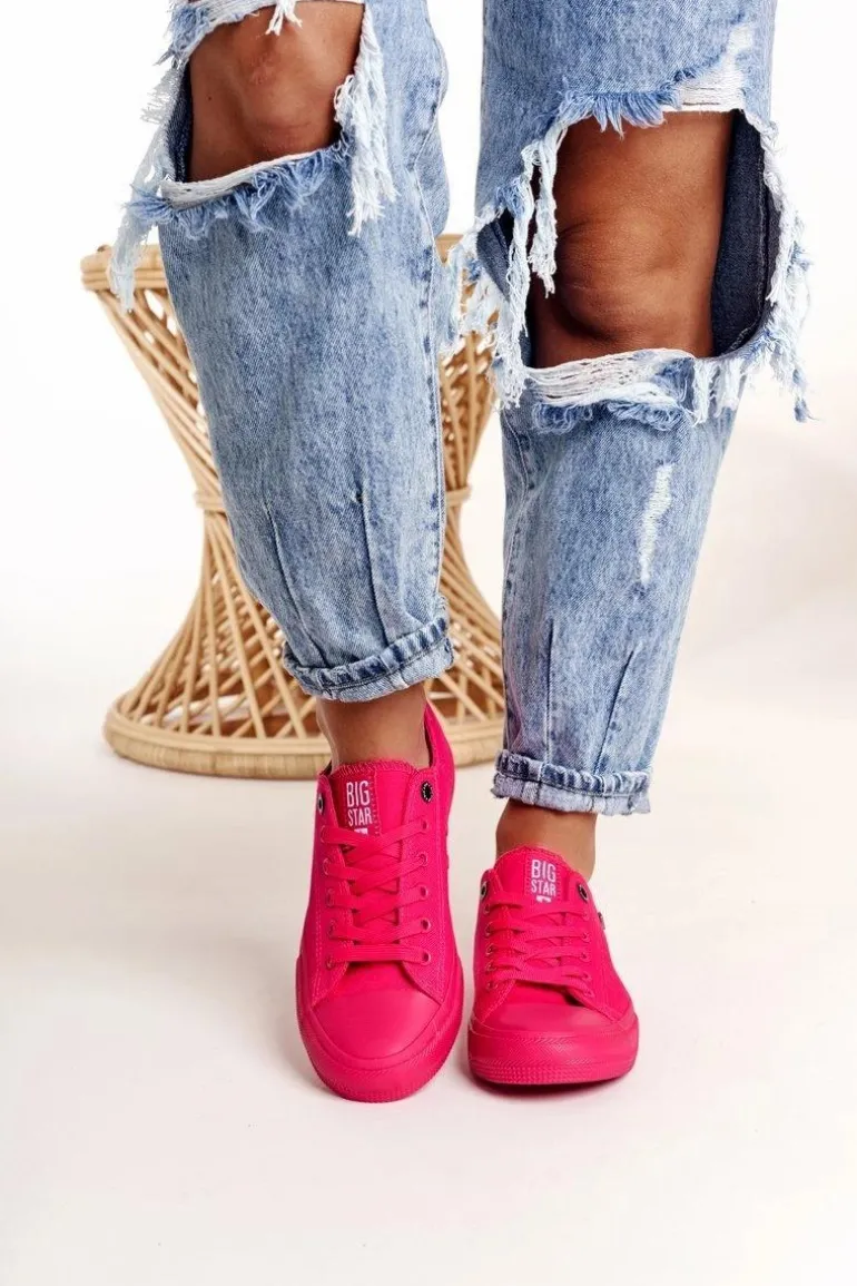 Damskie Klasyczne Niskie Trampki BIG STAR AA274013 Fuksja