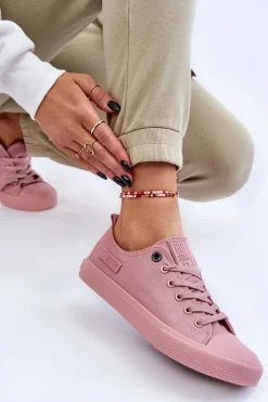 Damskie Klasyczne Niskie Trampki Big Star LL274027 Różowe