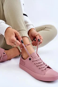 Damskie Klasyczne Niskie Trampki Big Star LL274027 Różowe