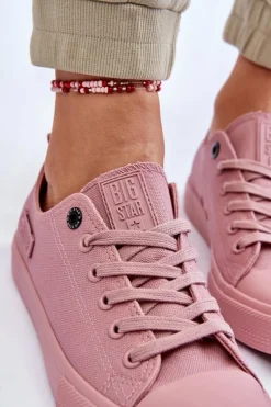Damskie Klasyczne Niskie Trampki Big Star LL274027 Różowe