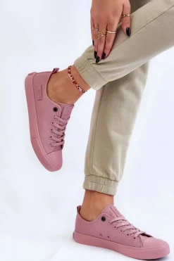 Damskie Klasyczne Niskie Trampki Big Star LL274027 Różowe