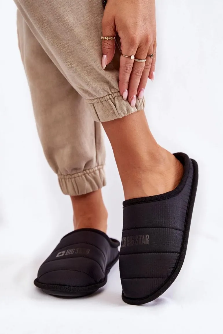 Damskie Klasyczne Papcie Big Star KK274602 Czarne