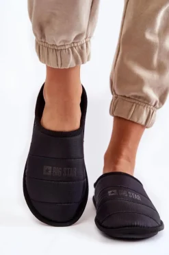 Damskie Klasyczne Papcie Big Star KK274602 Czarne