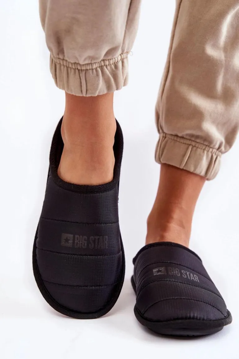 Damskie Klasyczne Papcie Big Star KK274602 Czarne