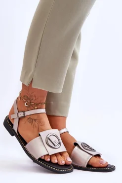 Damskie Klasyczne Sandały S.Barski KV-2775-45 Nude