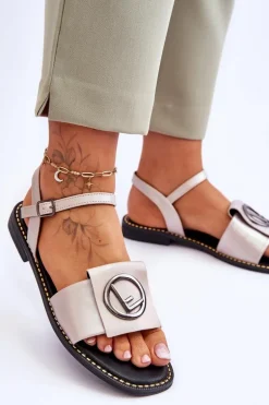 Damskie Klasyczne Sandały S.Barski KV-2775-45 Nude