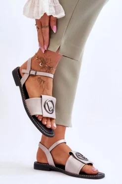 Damskie Klasyczne Sandały S.Barski KV-2775-45 Nude