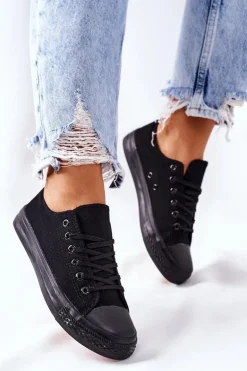 Damskie Klasyczne Trampki Czarne Omerta