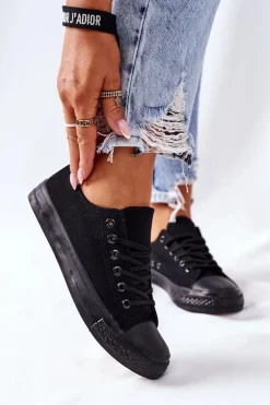 Damskie Klasyczne Trampki Czarne Omerta