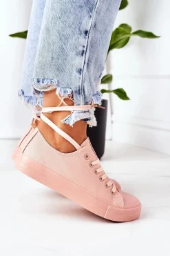 Damskie Klasyczne Trampki Różowe Ecoma