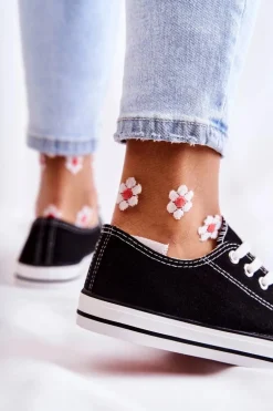 Damskie Klasyczne Trampki Wiązane Czarne Be Mine