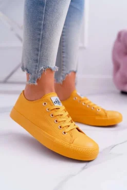 Damskie Klasyczne Trampki Żółte Ecoma