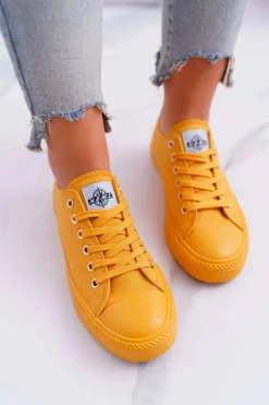 Damskie Klasyczne Trampki Żółte Ecoma