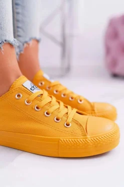 Damskie Klasyczne Trampki Żółte Ecoma