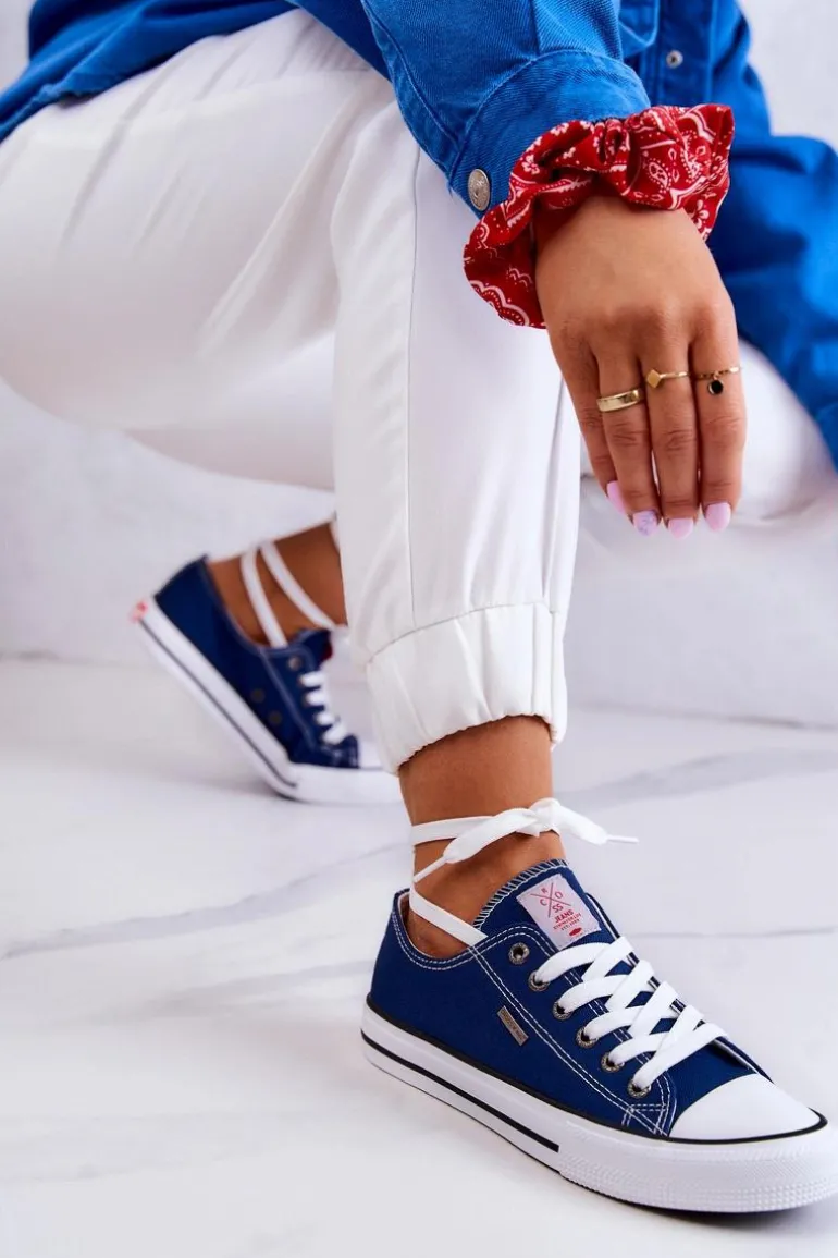 Damskie Klasyczne Trampki Cross Jeans JJ2R4012C Granatowe