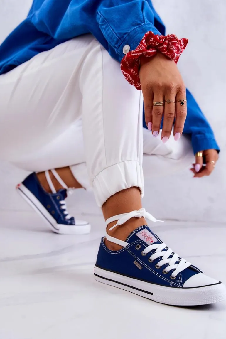 Damskie Klasyczne Trampki Cross Jeans JJ2R4012C Granatowe