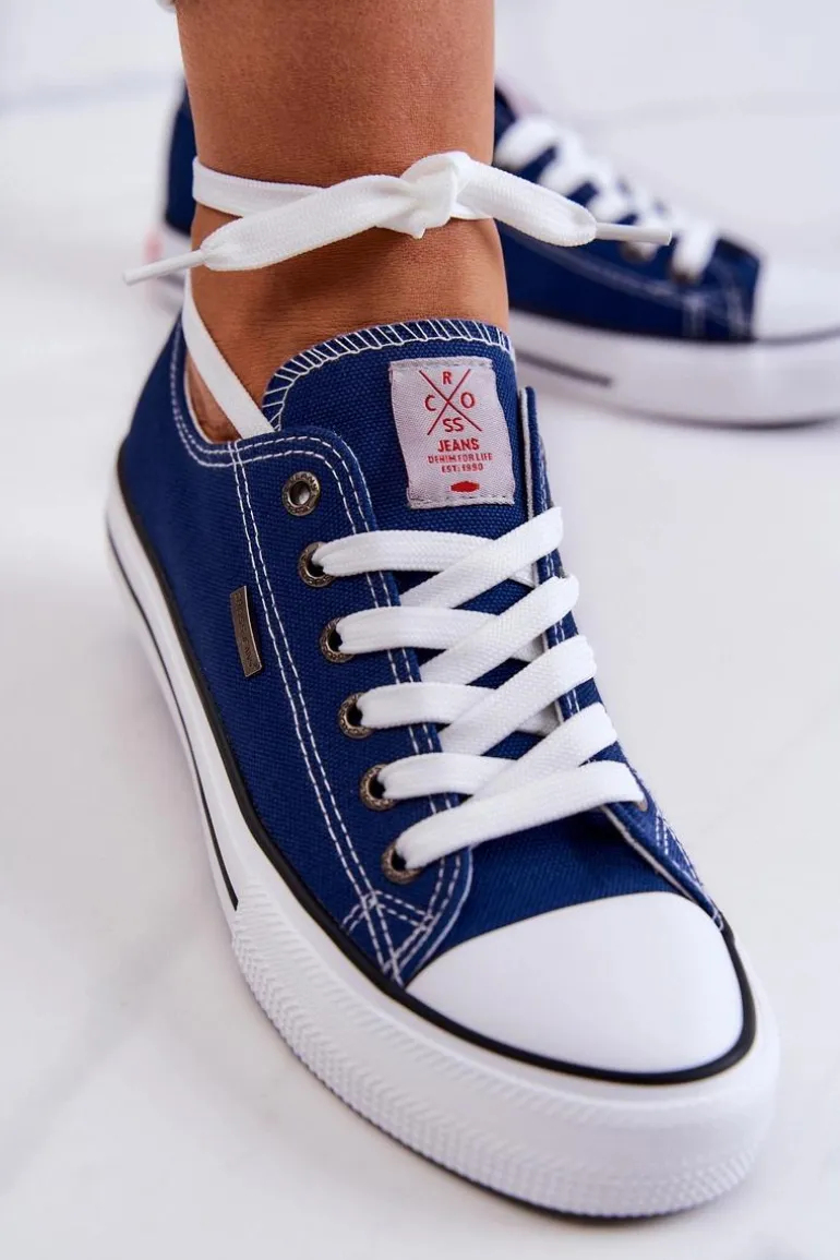 Damskie Klasyczne Trampki Cross Jeans JJ2R4012C Granatowe