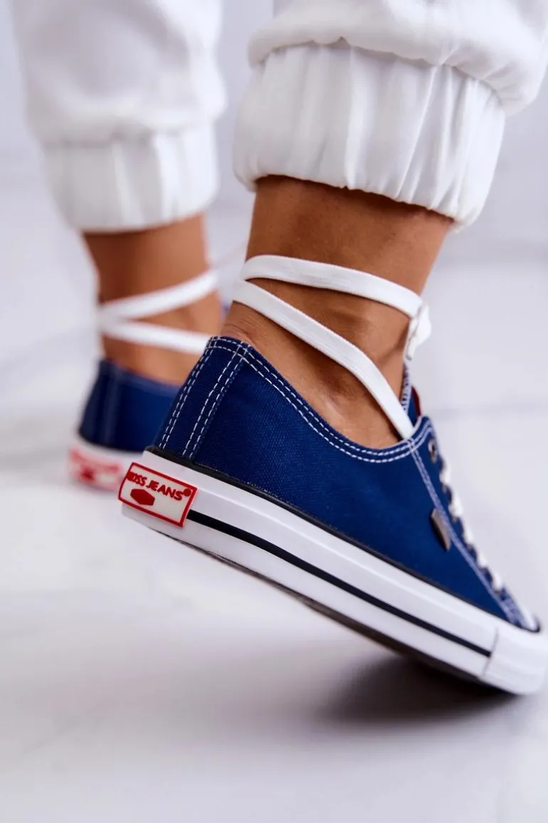 Damskie Klasyczne Trampki Cross Jeans JJ2R4012C Granatowe
