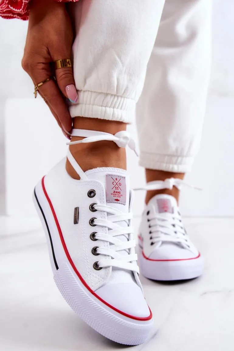 Damskie Klasyczne Trampki Cross Jeans JJ2R4009C Białe