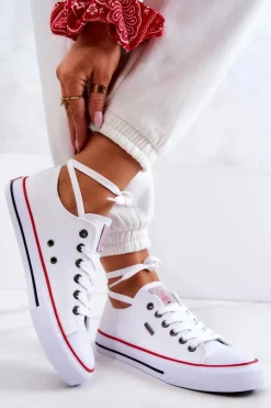 Damskie Klasyczne Trampki Cross Jeans JJ2R4009C Białe