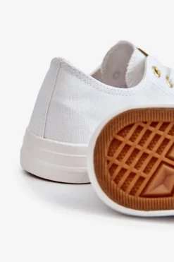 Damskie Klasyczne Trampki Biało-Złote Ecoma