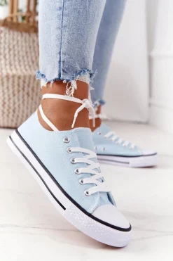 Damskie Klasyczne Trampki Błękitne Omerta
