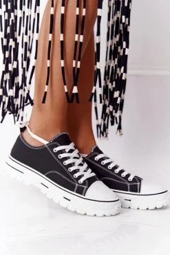 Damskie Klasyczne Trampki Czarne Feeling Good