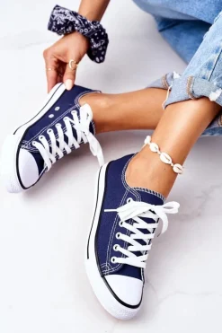 Damskie Klasyczne Trampki Granatowe Omerta