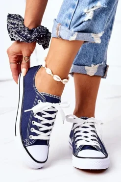 Damskie Klasyczne Trampki Granatowe Omerta