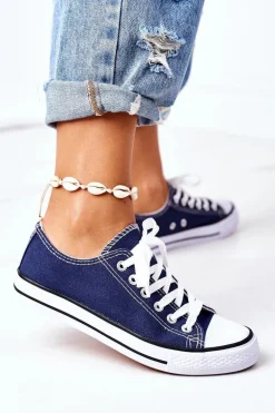 Damskie Klasyczne Trampki Granatowe Omerta