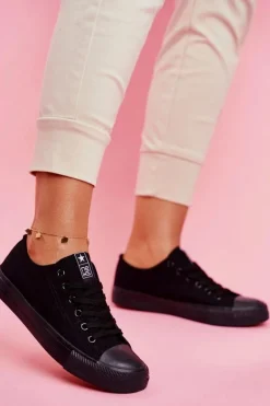 Damskie Klasyczne Trampki Czarne Ecoma