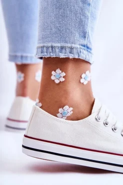 Damskie Klasyczne Trampki Wiązane Białe Be Mine