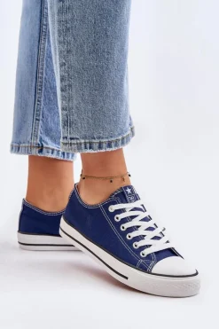 Damskie Klasyczne Trampki Granatowe Ecoma