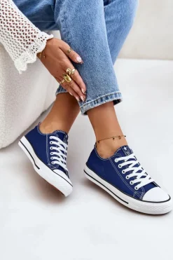 Damskie Klasyczne Trampki Granatowe Ecoma