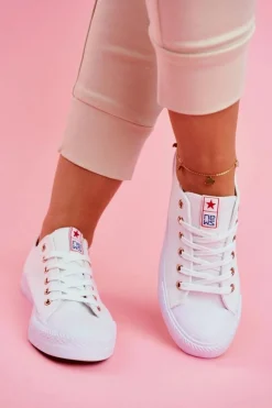 Damskie Klasyczne Trampki Białe Ecoma