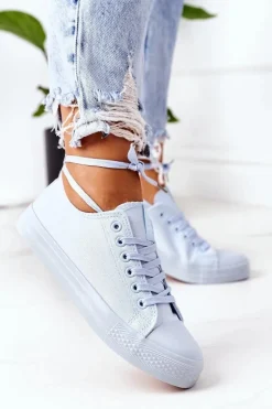 Damskie Klasyczne Trampki Niebieskie Ecoma