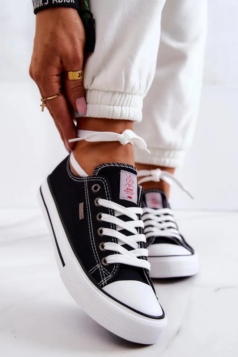 Damskie Klasyczne Trampki Cross Jeans JJ2R4011C Czarne