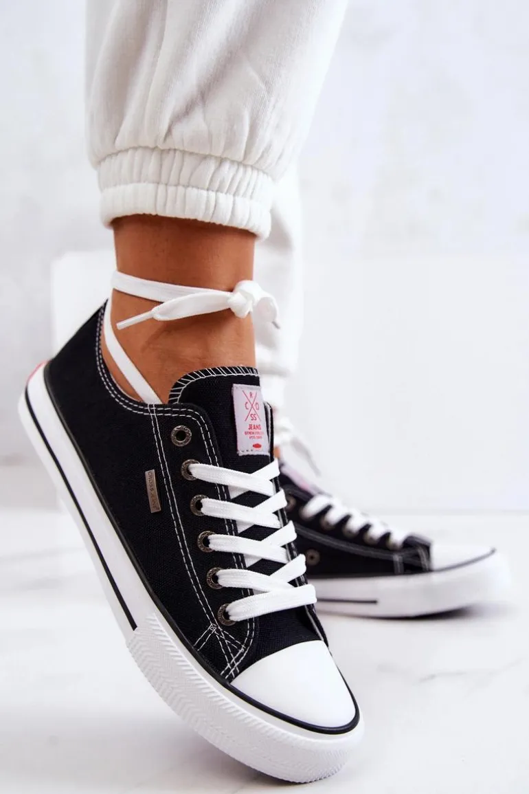 Damskie Klasyczne Trampki Cross Jeans JJ2R4011C Czarne