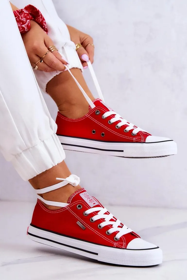 Damskie Klasyczne Trampki Cross Jeans JJ2R4010C Czerwone