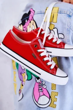 Damskie Klasyczne Trampki Cross Jeans JJ2R4010C Czerwone