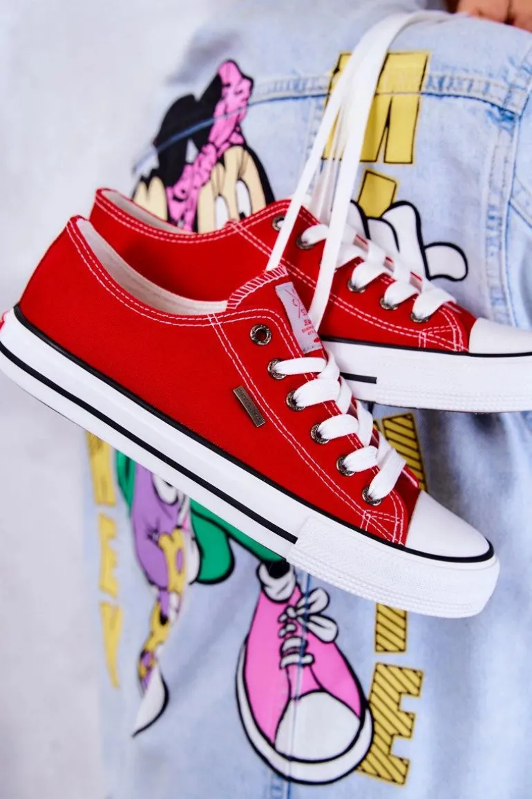 Damskie Klasyczne Trampki Cross Jeans JJ2R4010C Czerwone