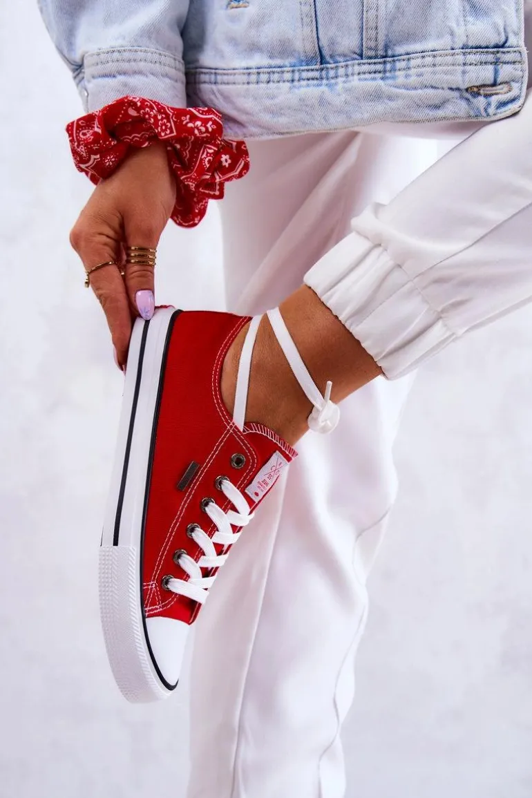 Damskie Klasyczne Trampki Cross Jeans JJ2R4010C Czerwone