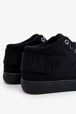 Damskie Klasyczne Wysokie Trampki Big Star LL274001 Czarne