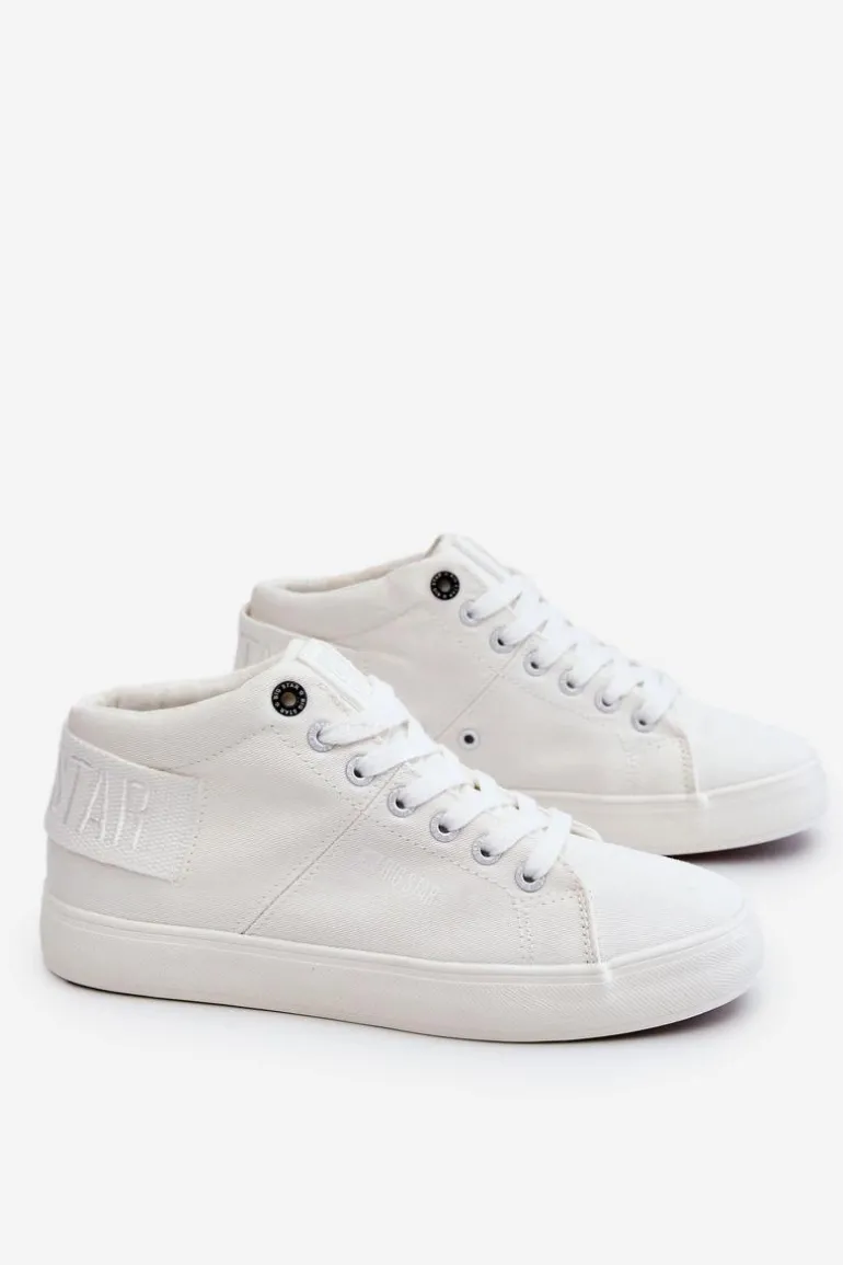 Damskie Klasyczne Wysokie Trampki Big Star LL274002 Białe