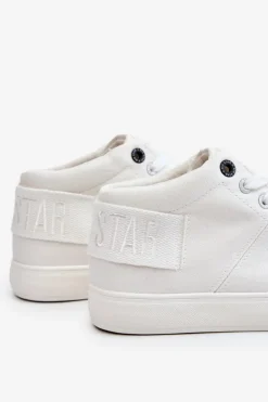 Damskie Klasyczne Wysokie Trampki Big Star LL274002 Białe