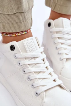 Damskie Klasyczne Wysokie Trampki Big Star LL274002 Białe