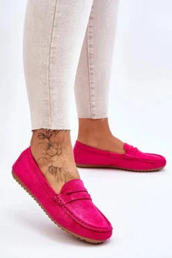 Damskie Klasyczne Zamszowe Mokasyny Fuksja Ivana