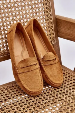 Damskie Klasyczne Zamszowe Mokasyny Camel Ivana