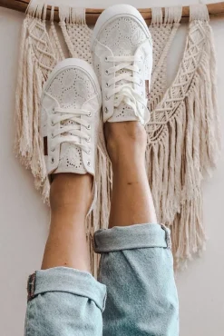 Damskie Koronkowe Tenisówki BIG STAR W274925 Białe