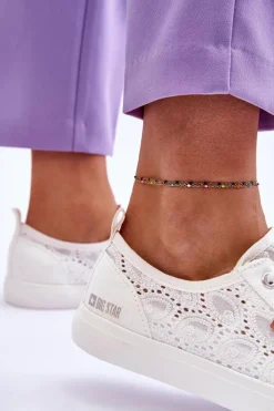 Damskie Koronkowe Tenisówki BIG STAR W274925 Białe